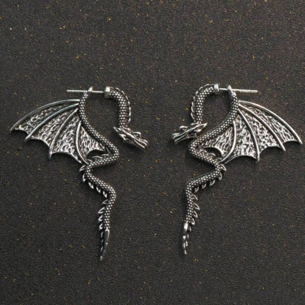 3for$20 1 Pair Gothic Punk Dragon Detachable Dark Style Stud Earrings